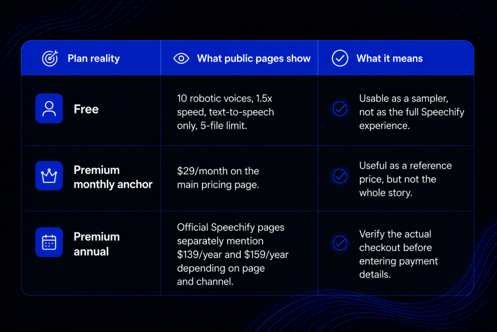 speechify pricing