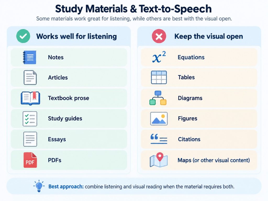 What works well with TTS comparison infographic