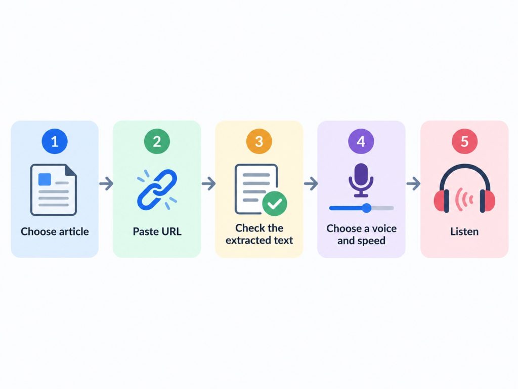 Five-Step Article Listening Workflow