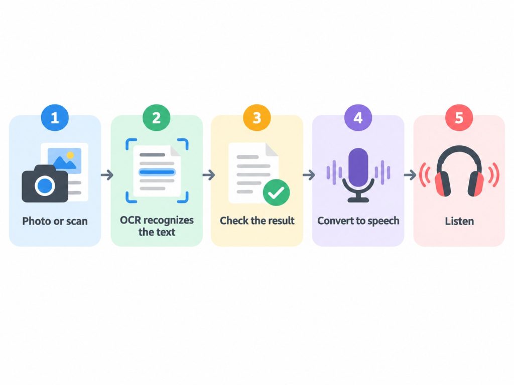 Five-Step Document-to-Speech Workflow